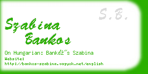 szabina bankos business card
